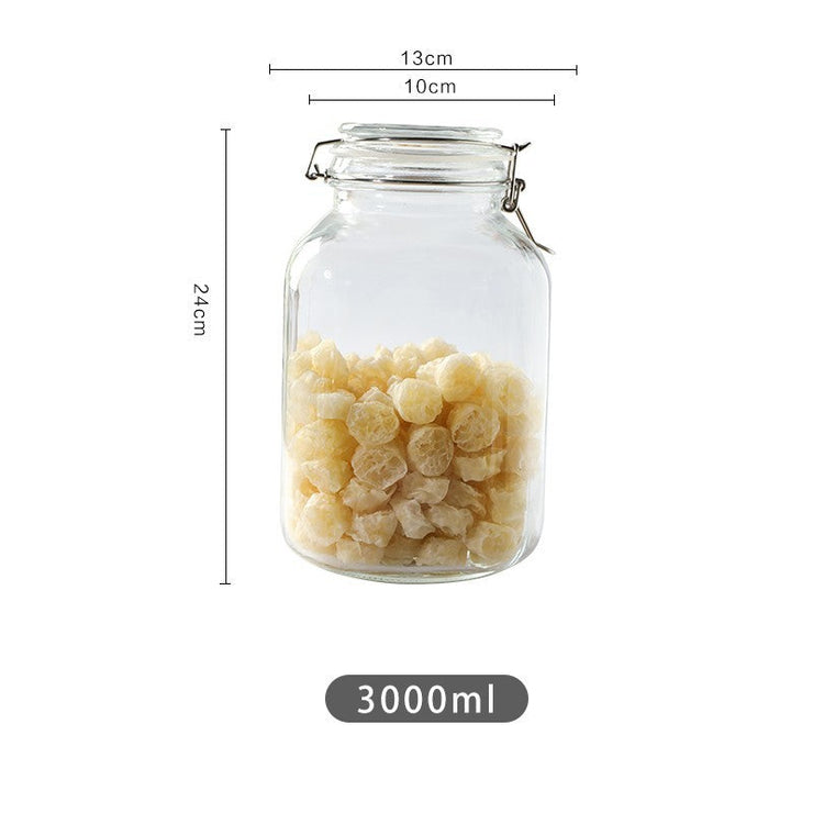 Round Glass Tea Jar Food Storage Box Preservation Container Mein Shop