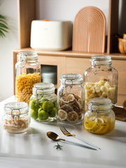 Round Glass Tea Jar Food Storage Box Preservation Container Mein Shop