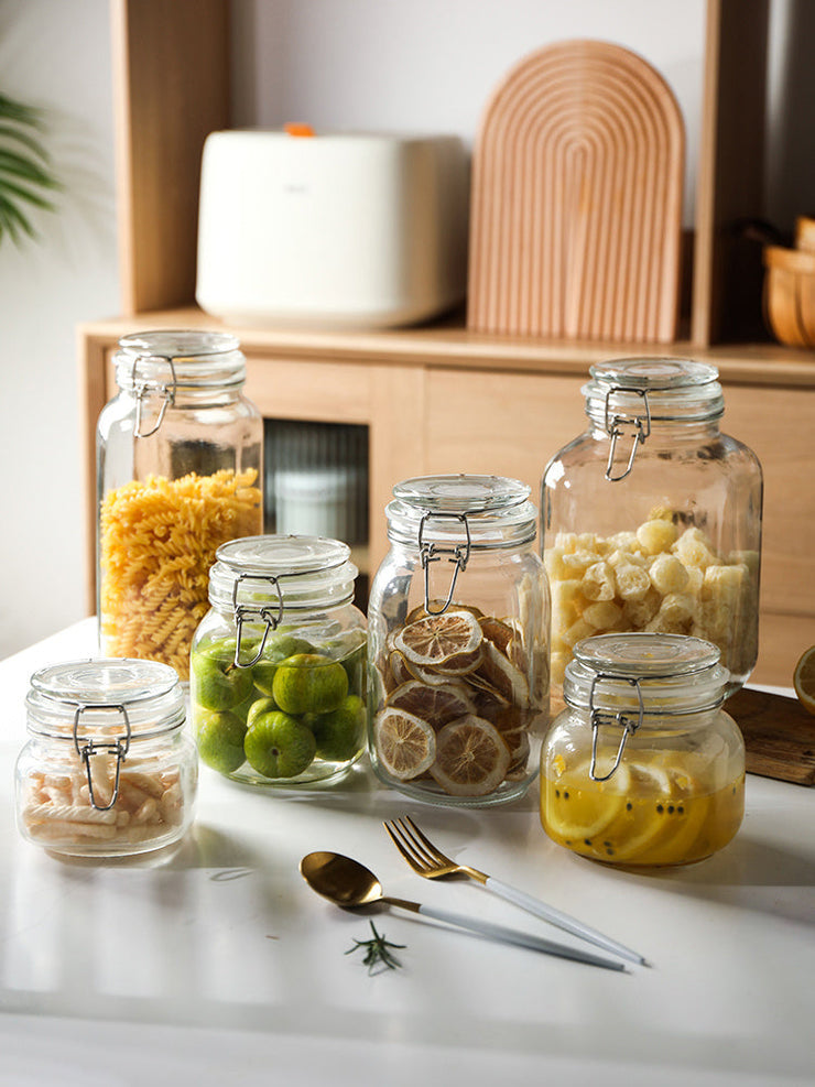 Round Glass Tea Jar Food Storage Box Preservation Container Mein Shop