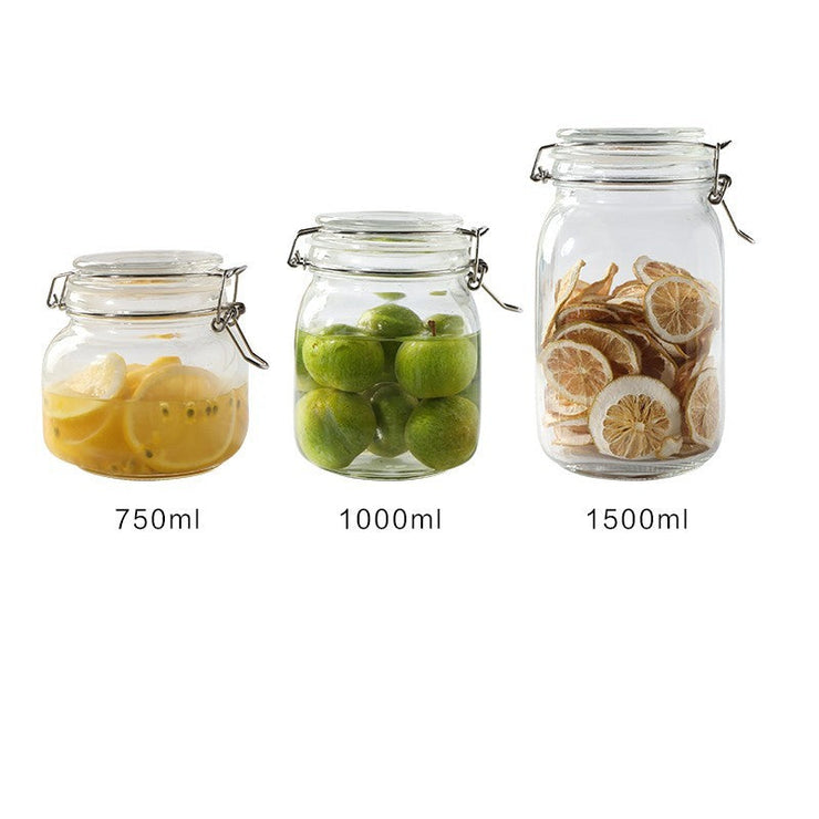 Round Glass Tea Jar Food Storage Box Preservation Container Mein Shop