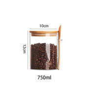 Wood Spoon Glass Storage Tank Set Food Storage Mein Shop