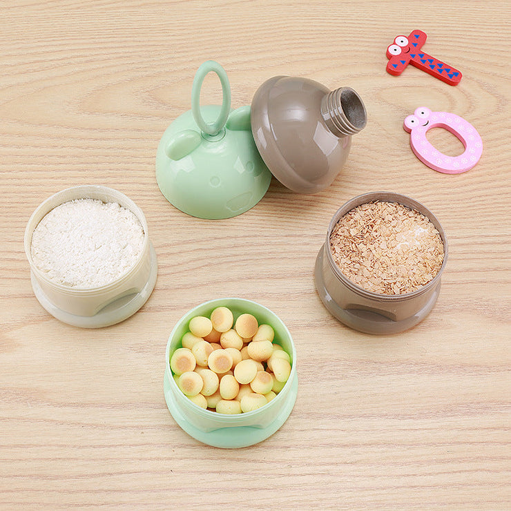 3 Layer Frog Style Portable Baby Food Storage Box Essential Cereal Cartoon Milk Powder Boxes Toddle Kids Formula Milk Container Mein Shop