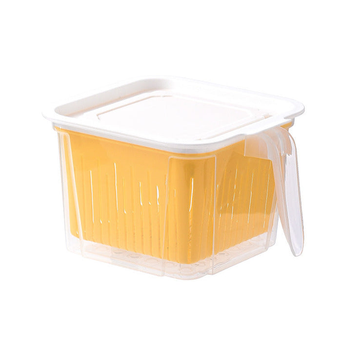 Refrigerator Double-layer Fruit And Vegetable Food Storage Container With Lid Drain And Refrigerate Mein Shop