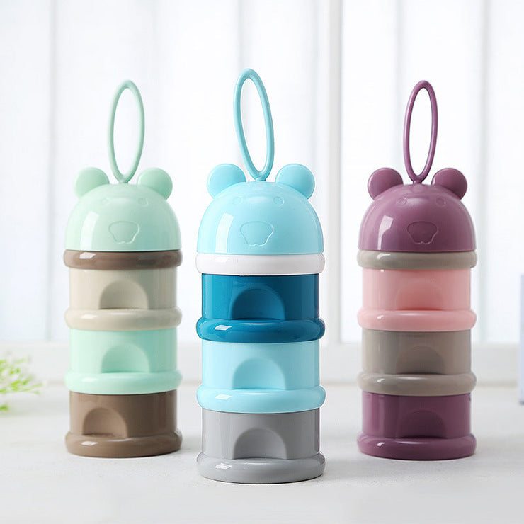 3 Layer Frog Style Portable Baby Food Storage Box Essential Cereal Cartoon Milk Powder Boxes Toddle Kids Formula Milk Container Mein Shop