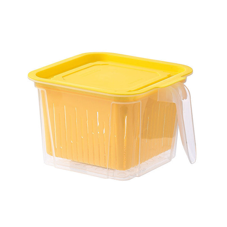 Refrigerator Double-layer Fruit And Vegetable Food Storage Container With Lid Drain And Refrigerate Mein Shop