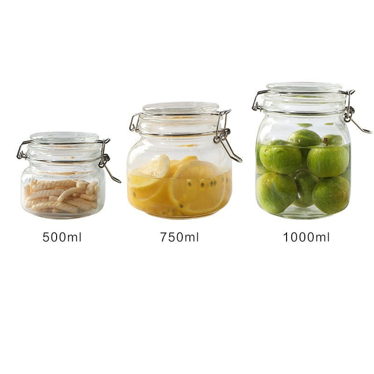 Round Glass Tea Jar Food Storage Box Preservation Container Mein Shop
