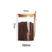 Wood Spoon Glass Storage Tank Set Food Storage Mein Shop
