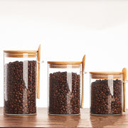 Wood Spoon Glass Storage Tank Set Food Storage Mein Shop