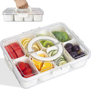 Divided Snack Box With Lid Clear Food Storage Container With Colorful Compartments  Reusable Bento Organizer For Snacks Fruits Nuts And Meal Prep Mein Shop
