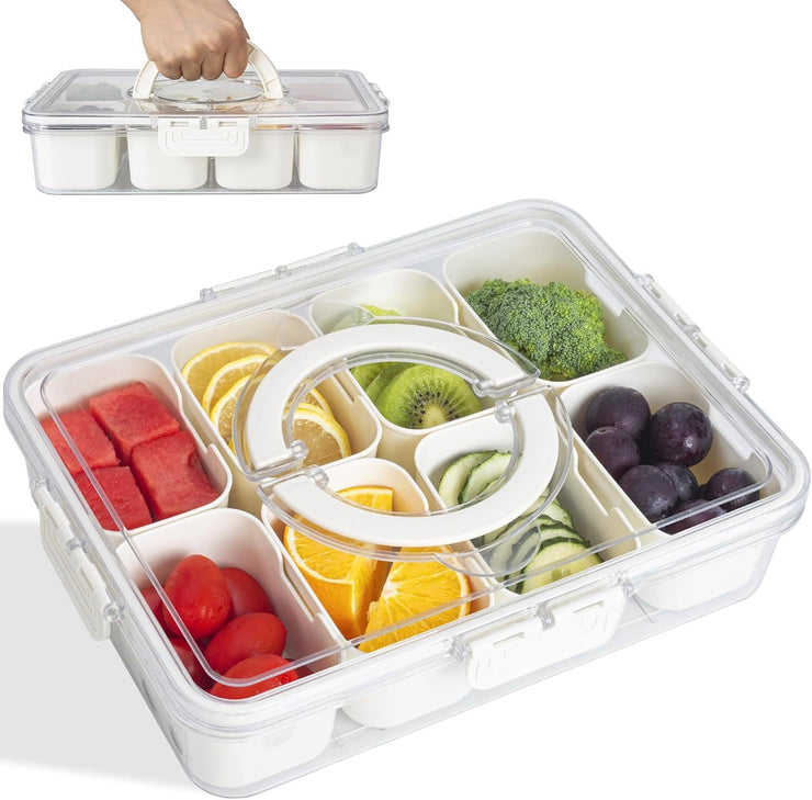 Divided Snack Box With Lid Clear Food Storage Container With Colorful Compartments  Reusable Bento Organizer For Snacks Fruits Nuts And Meal Prep Mein Shop