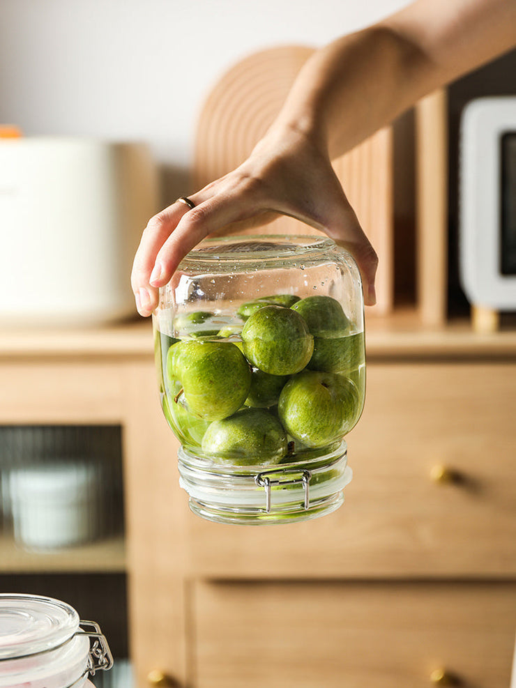 Round Glass Tea Jar Food Storage Box Preservation Container Mein Shop