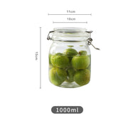 Round Glass Tea Jar Food Storage Box Preservation Container Mein Shop
