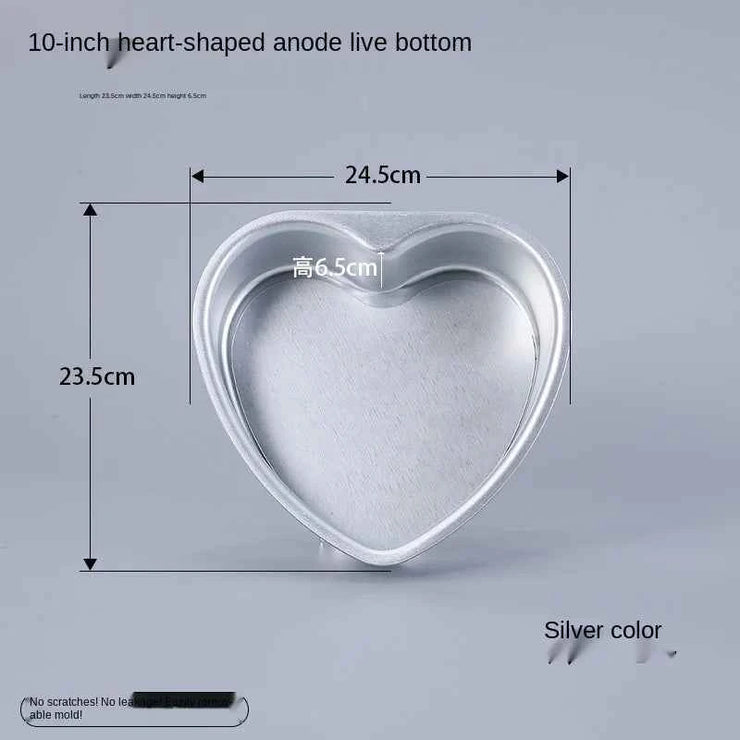 Heart Shaped Cake Pan with Removable Bottom Anodized Aluminum Wedding Birthday Baking Cake Tin Cheesecake Pan Chiffon Cake Mold