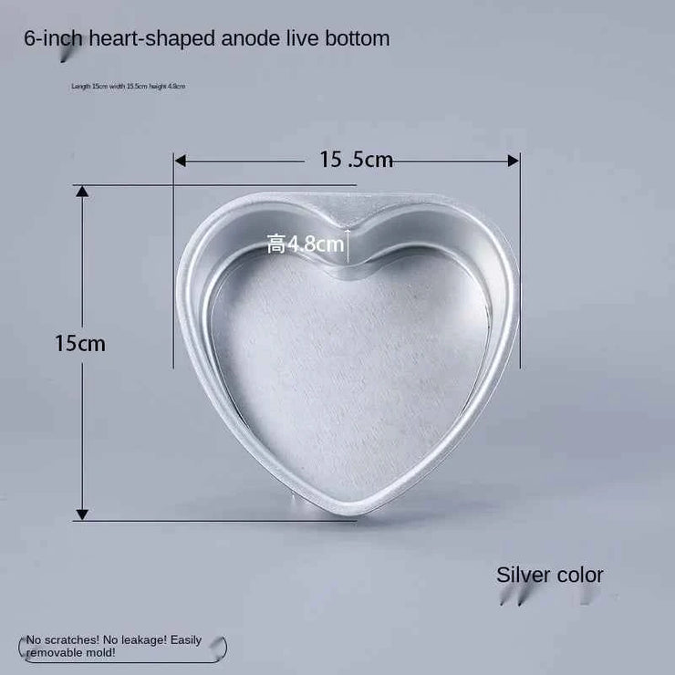 Heart Shaped Cake Pan with Removable Bottom Anodized Aluminum Wedding Birthday Baking Cake Tin Cheesecake Pan Chiffon Cake Mold