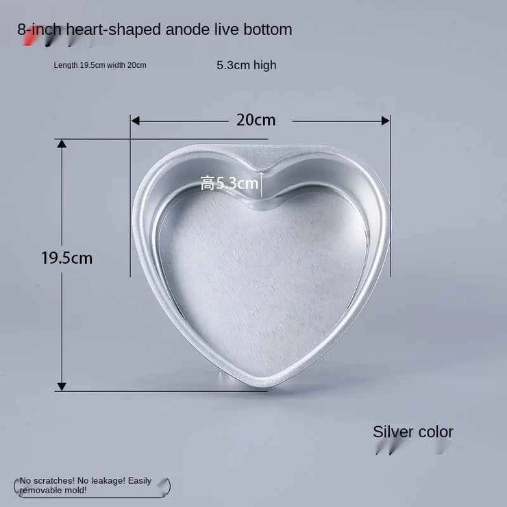 Heart Shaped Cake Pan with Removable Bottom Anodized Aluminum Wedding Birthday Baking Cake Tin Cheesecake Pan Chiffon Cake Mold