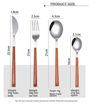 Kitchen Accessories Supplies 3pcs Reusable Wood Stainless Steel Cutlery Forks/spoons/cutlery 4 Kinds of