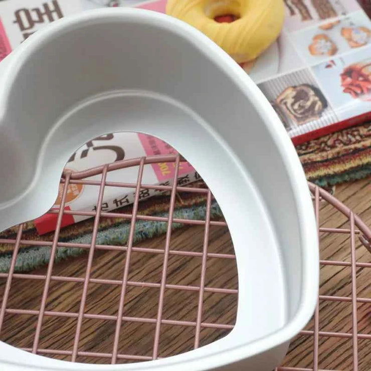 Heart Shaped Cake Pan with Removable Bottom Anodized Aluminum Wedding Birthday Baking Cake Tin Cheesecake Pan Chiffon Cake Mold