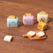 12Pcs/Lot Artificial Bread Toaster Cute Cartoon Fake Food DIY Resin Sweet Flatback Cabochon Jewelry Pendant Homemade Gift Mein Shop