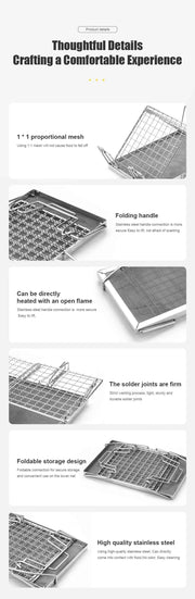 WESTTUNE Outdoor Multi-Purpose Toast Grill Portable Bread Toasters Folding Camping Stove Toaster for Hiking Garden Picnic Beach
