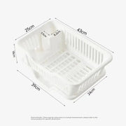 Dish Drying Rack Kitchen Utensils Drainer Rack with Drain Board Countertop Dinnerware Plates Bowls Chopsticks Spoons Organizer