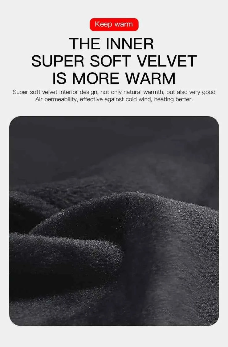 Autumn Winter Outdoor Cycling Gloves Gym Fitness Sports Running Warm Touch Screen Nonslip Gloves Motorcycle Gloves Men Black