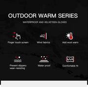 Autumn Winter Outdoor Cycling Gloves Gym Fitness Sports Running Warm Touch Screen Nonslip Gloves Motorcycle Gloves Men Black
