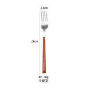 Kitchen Accessories Supplies 3pcs Reusable Wood Stainless Steel Cutlery Forks/spoons/cutlery 4 Kinds of