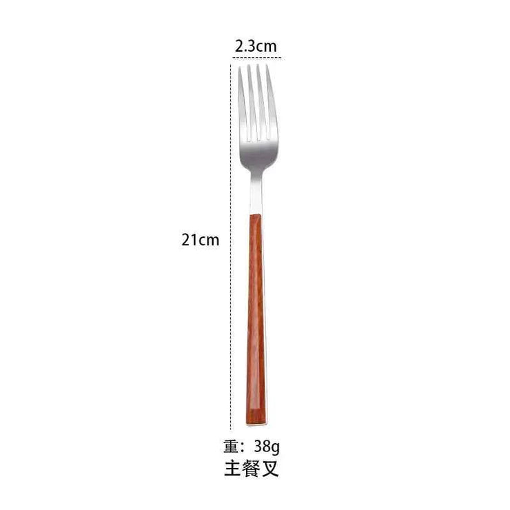 Kitchen Accessories Supplies 3pcs Reusable Wood Stainless Steel Cutlery Forks/spoons/cutlery 4 Kinds of