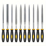 Premium Needle File Set - High-Carbon Steel Files with Non-Slip Ergonomic Handles for Precise Filing on Wood, Plastic, Model