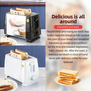 Toaster 2 Slice Wide Slot with 6 Preset Temperature and Timing Small Stainless Steel Bread Toaster with Manual Stop Mein Shop