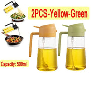 2in1 500ml Plastic Spray Oil Sprayer Bottle Spray Oil Dispenser Oil Jar Cruet BBQ Kitchen Baking Roasting Picnic Kitchen Tool