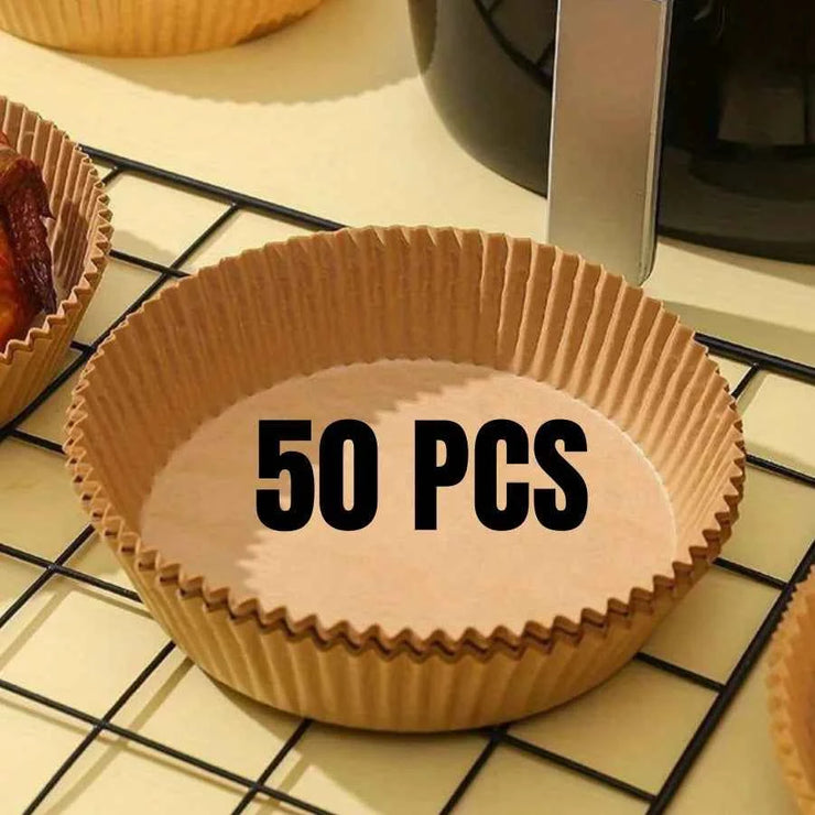 Air Fryer Paper Liners Disposable Oil-Proof Waterproof Baking Paper Round Square And Rectangle Parchment Kitchen Party Supplies