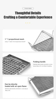 WESTTUNE Outdoor Multi-Purpose Toast Grill Portable Bread Toasters Folding Camping Stove Toaster for Hiking Garden Picnic Beach