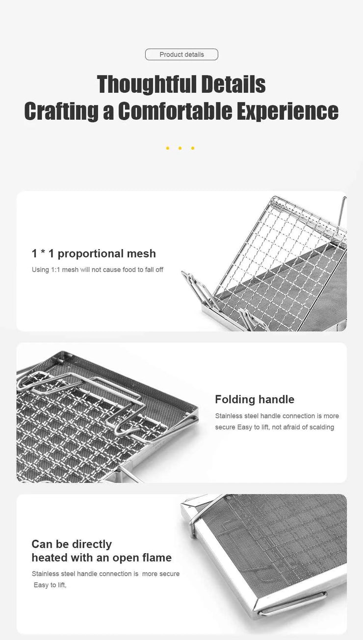 WESTTUNE Outdoor Multi-Purpose Toast Grill Portable Bread Toasters Folding Camping Stove Toaster for Hiking Garden Picnic Beach