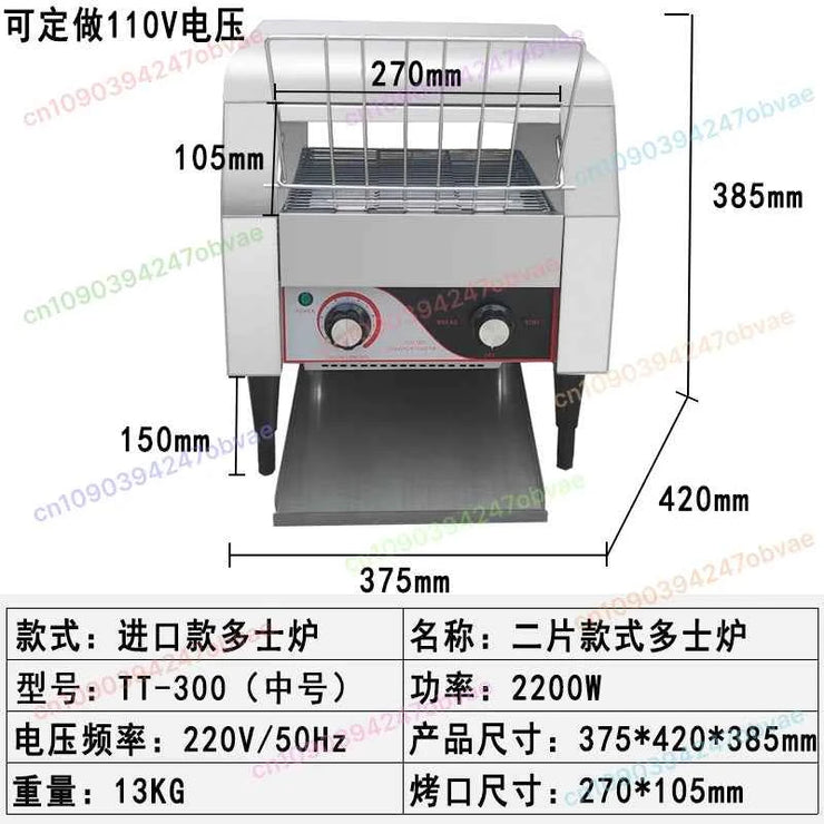 Chain Toaster Commercial Crawler Square Charter Turtle Driver Roaster Automatic Hotel Breakfast Toaster