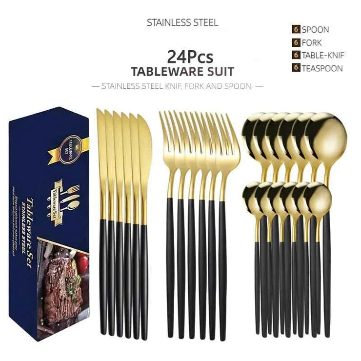 Kitchen Cutlery Sets Stainless Flatware Mirror Polished Design for Parties Birthdays Weddings Can give to Friends and Relatives