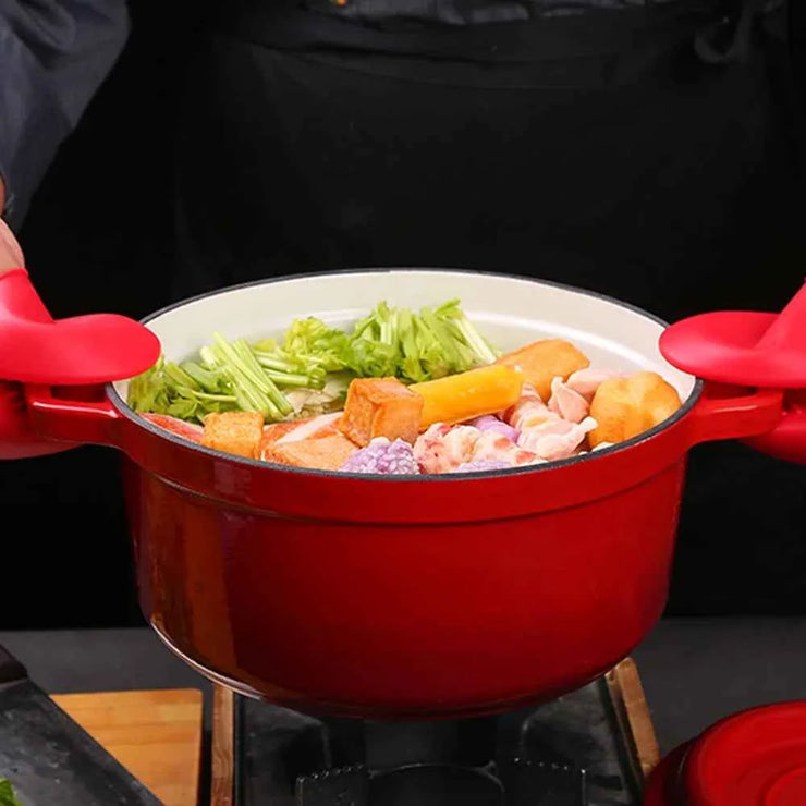 Kitchen customizable  enameled dutch oven cast iron cookware casserole cooking soup & stock pots and pans set