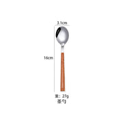 Kitchen Accessories Supplies 3pcs Reusable Wood Stainless Steel Cutlery Forks/spoons/cutlery 4 Kinds of Mein Shop