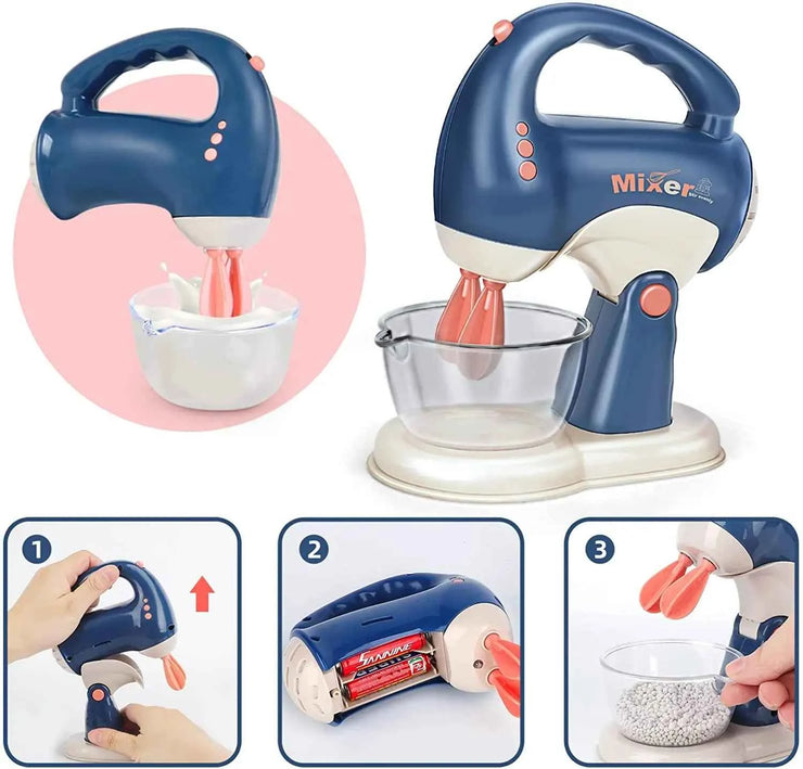 Kids Pretend Play Kitchen Home Appliances Set Toy Household Coffee Maker Mixer Toaster Vacuum Cleaner Playset for Children Gifts