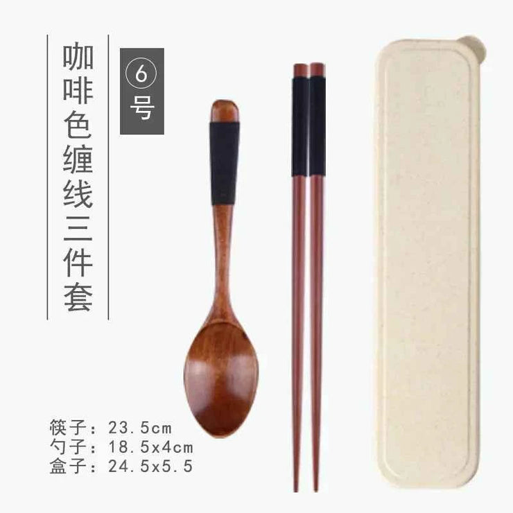 Handmade Dinnerware Cutlery for Kitchen, Wooden Spoon & Fork Dinner Kit for Rice, Soups, Cereal, Home Tableware