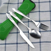 Picnic Set Tableware Washable with Zipper Travel Cutlery Kit Case Portable Pouch for Dinner Household Tool Travel Camping Spoon