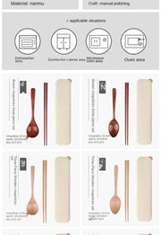 Handmade Dinnerware Cutlery for Kitchen, Wooden Spoon & Fork Dinner Kit for Rice, Soups, Cereal, Home Tableware