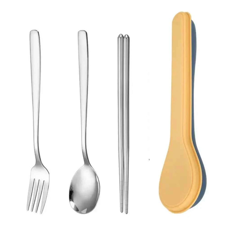 Cutlery Set with Storage Case Korean Style Portable Tableware Set Home School Kitchen Dinnerware Services Utensil Set Spoons