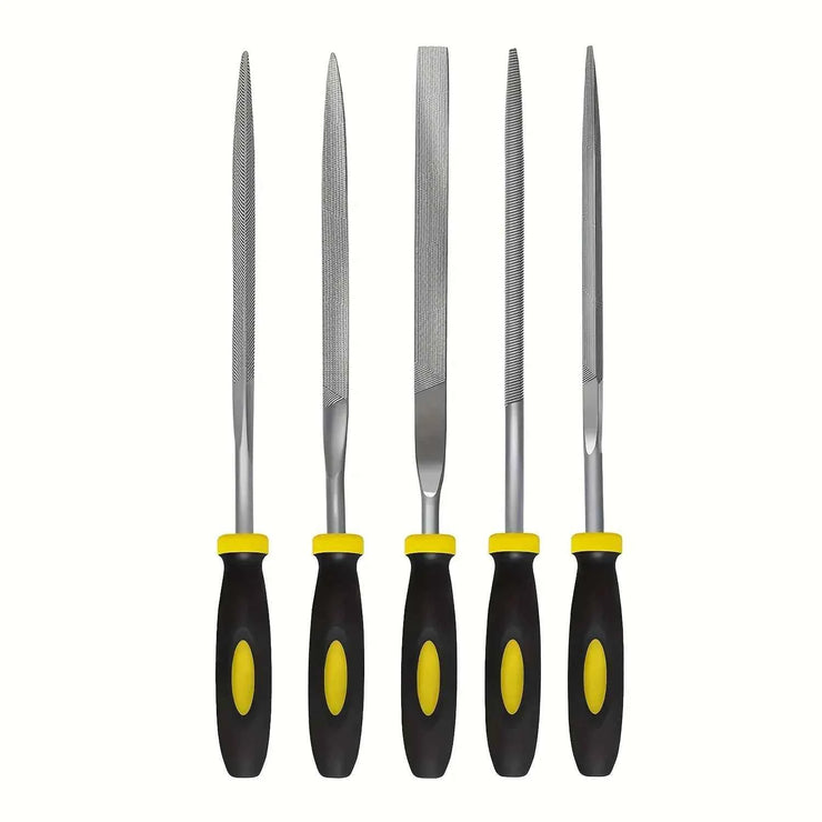 Premium Needle File Set - High-Carbon Steel Files with Non-Slip Ergonomic Handles for Precise Filing on Wood, Plastic, Model