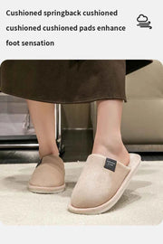 Household Indoor Men's Slippers Autumn and Winter Home Floor for Guests Lightweight Quiet Non-slip Suede Fabric Couple's Shoes