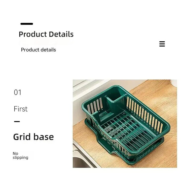 Dish Drying Rack Kitchen Utensils Drainer Rack with Drain Board Countertop Dinnerware Plates Bowls Chopsticks Spoons Organizer