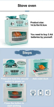 Kitchen Toys Set Kids Pretend Play Home Appliances Washing Machine Toaster Microwave Juicer Egg Cooker Girls Boys Play House Toy