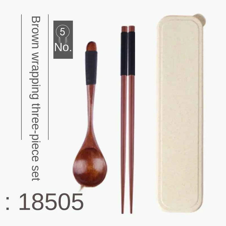 Handmade Dinnerware Cutlery for Kitchen, Wooden Spoon & Fork Dinner Kit for Rice, Soups, Cereal, Home Tableware