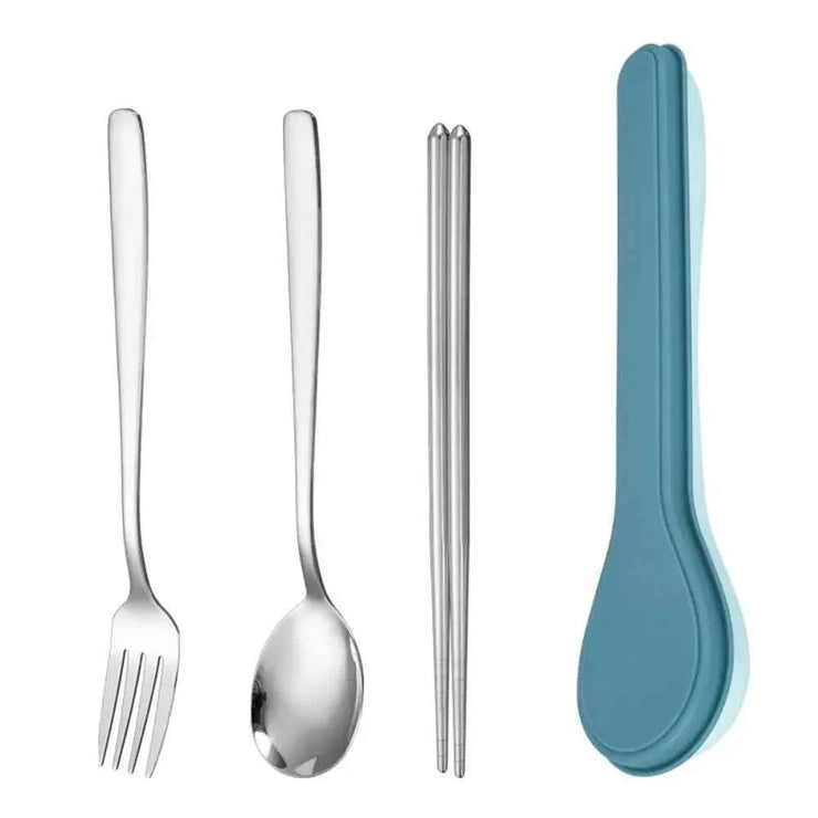 Cutlery Set with Storage Case Korean Style Portable Tableware Set Home School Kitchen Dinnerware Services Utensil Set Spoons