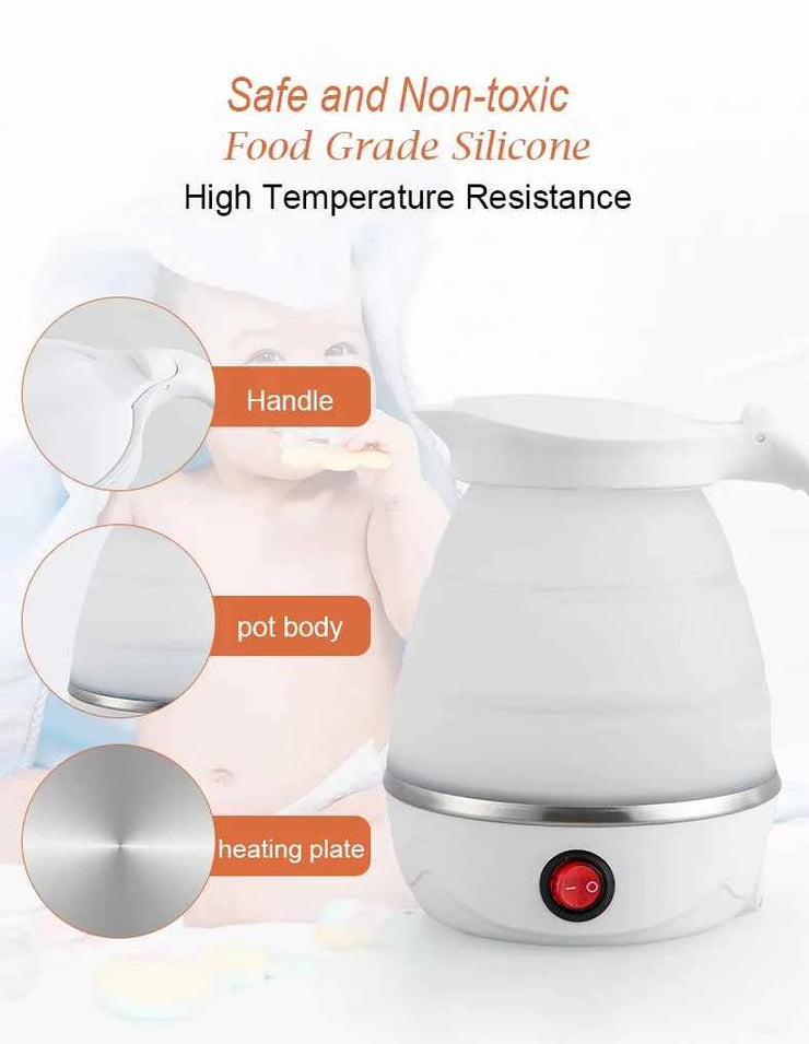 Foldable And Portable Teapot Water Heater 600ML Household Travel Electric Water Kettle 220V Kitchen Appliances Water Boiling Pot